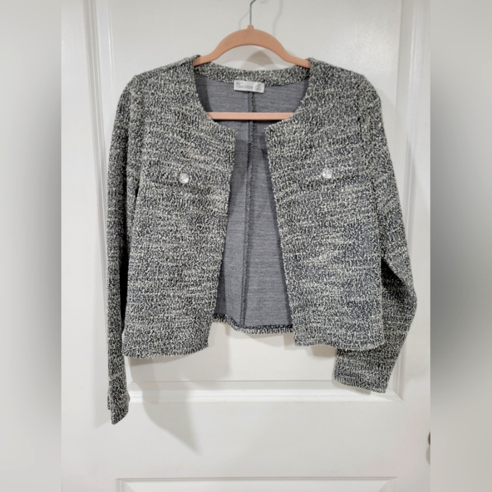 New 89th Madison Chic Tweed Jacket M Medium